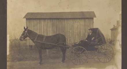 Alvin Huff with carriage